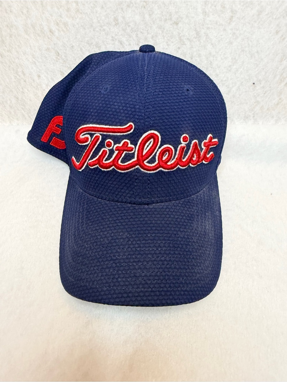 Titleist Pro V1 FlexFit Golf Hat Cap Blue M/L Solid Logo 100% Polyester